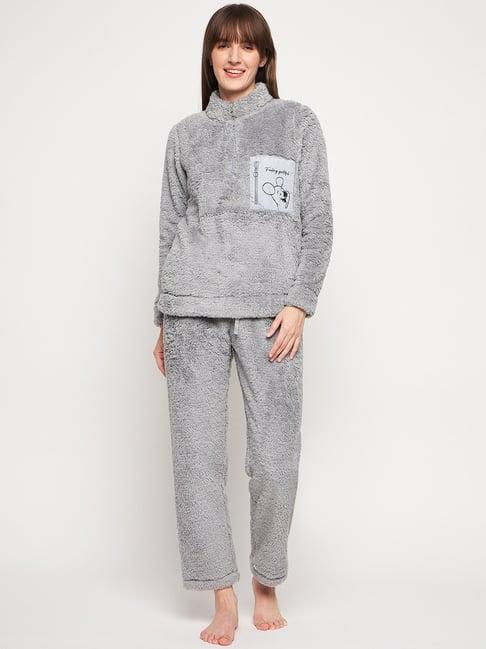 madame m secret grey graphic print sweatshirt with pyjamas