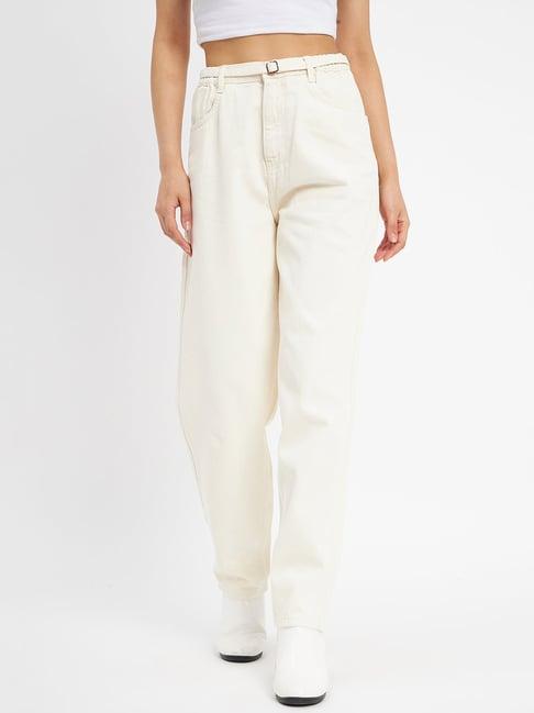 madame off white relaxed fit mid rise jeans