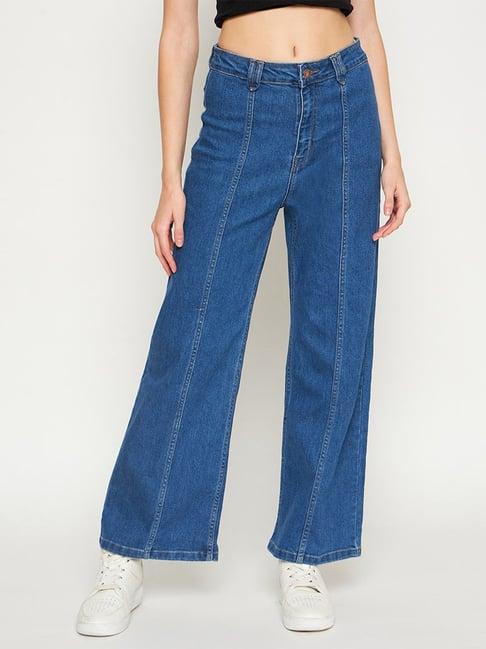 madame blue regular fit mid rise jeans