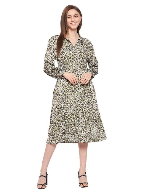 madame olive printed shirt dress