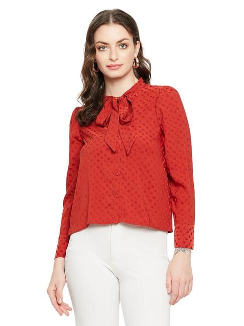 madame red printed shirt