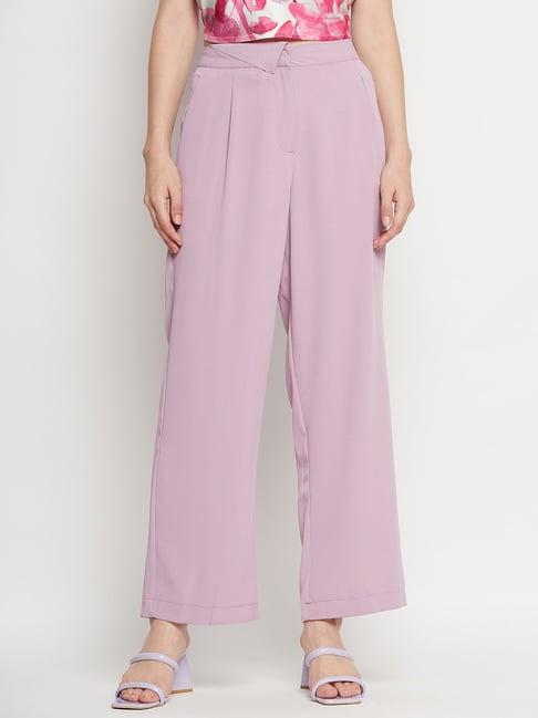 madame mauve regular fit mid rise trousers