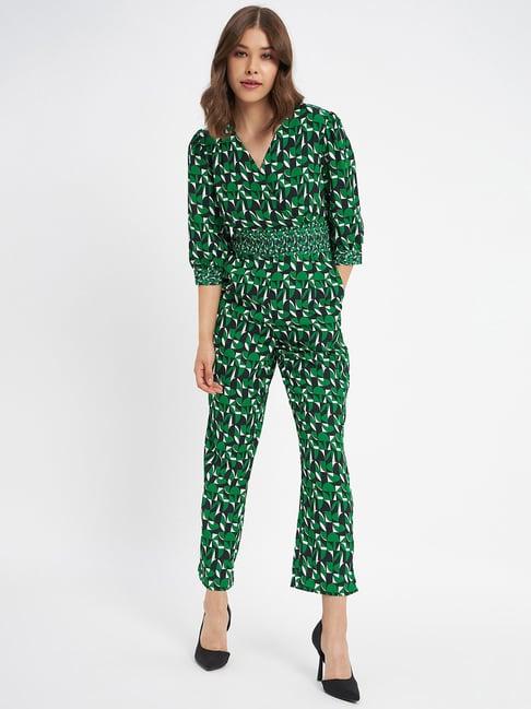 madame green printed maxi jumpsuit