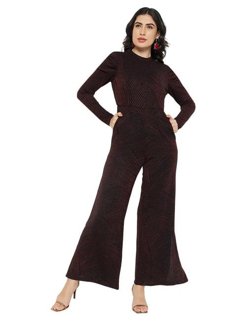 madame black textured maxi jumpsuit