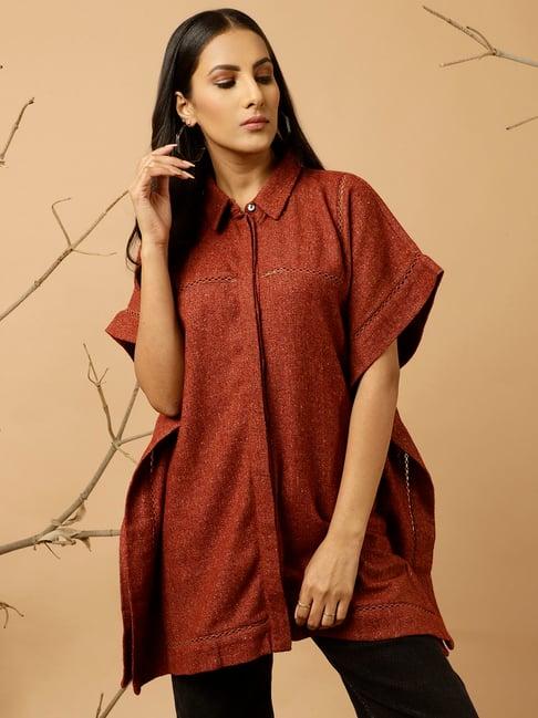 jaipur kurti maroon kaftan shirt