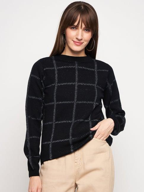 madame black checks sweater