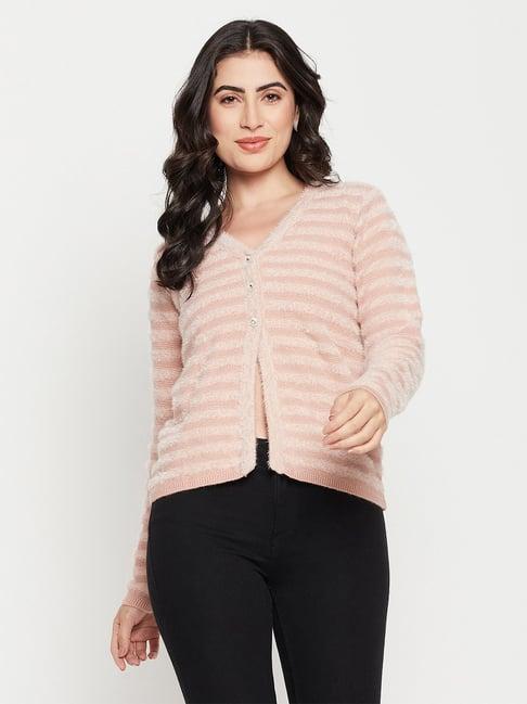 madame peach striped cardigan