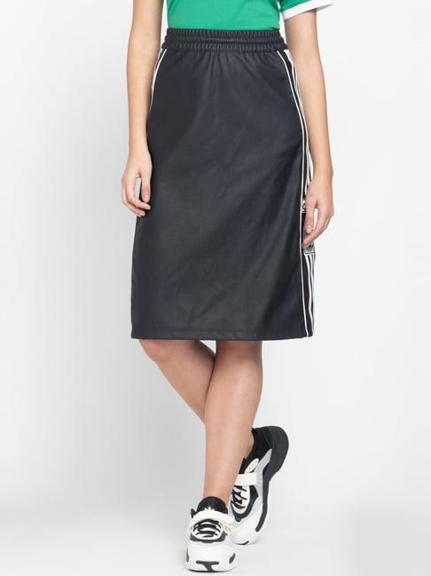 adidas originals black striped a-line skirt