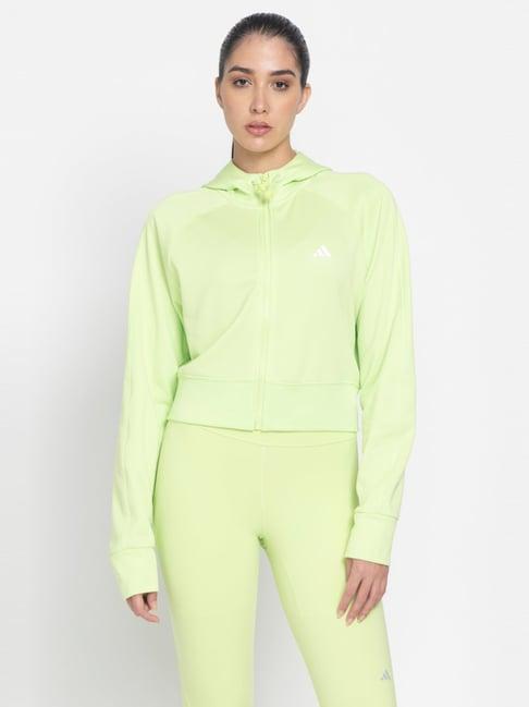 adidas lime green logo print sports sweatshirt