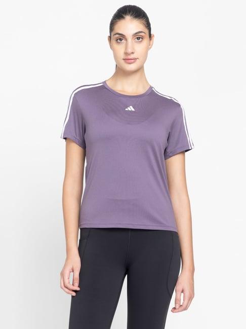 adidas purple logo print sports t-shirt