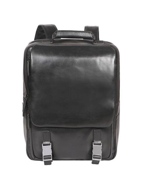 hidesign rock star 20 hard rock 03 calf black leather solid laptop backpack