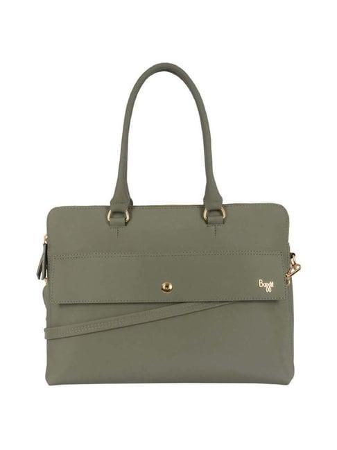 baggit gravity green pvc solid tote handbag