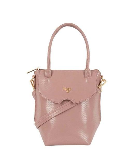 baggit dusty rose pvc solid shoulder handbag