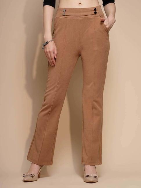 global republic brown elasticated trousers