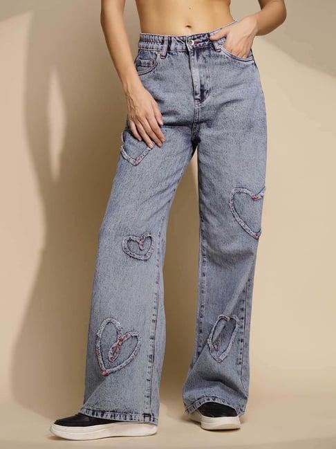 global republic blue regular fit mid rise jeans