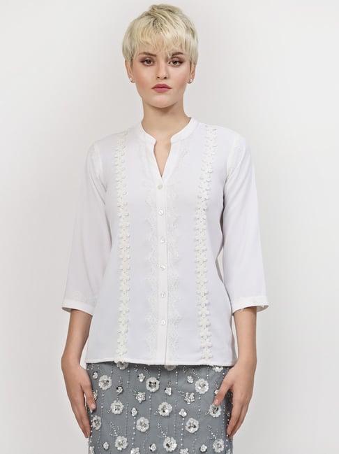 lela white lace top