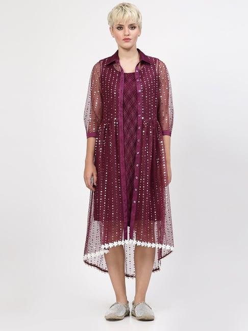 lela purple embellished tunic