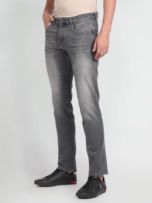 u.s. polo assn. denim co. grey cotton slim tapered fit jeans