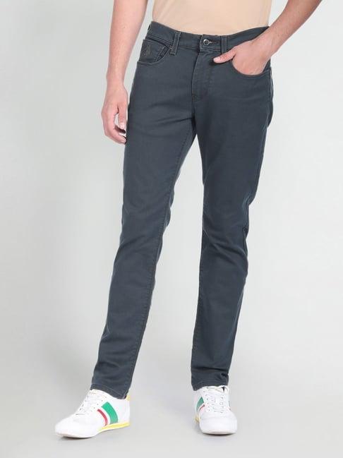 u.s. polo assn. denim co. grey cotton slim tapered fit jeans