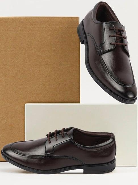 fausto men's brown derby shoes