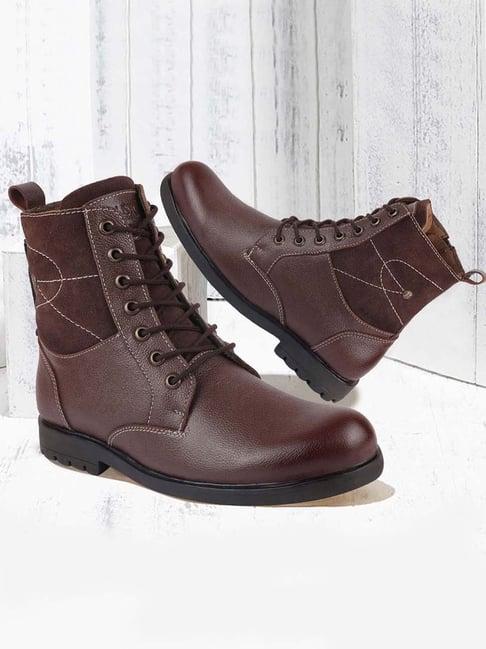 fausto men's brown biker boots