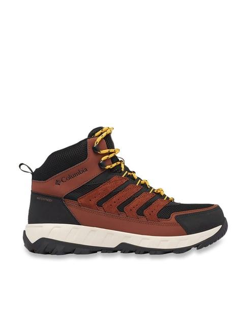 columbia men's strata trail mid wp brown outdoor shoes