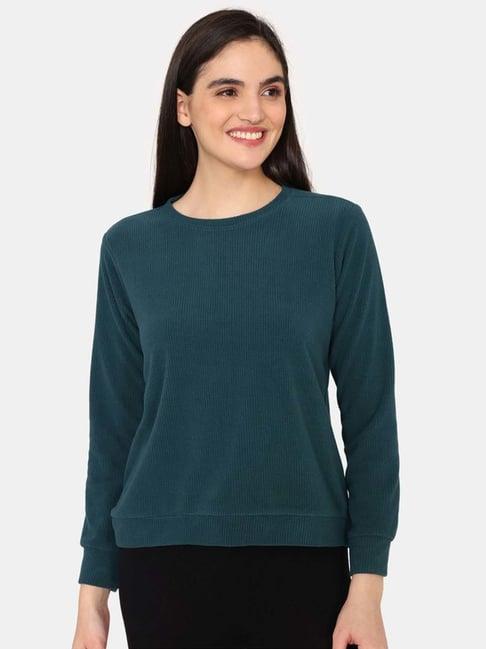 zivame blue regular fit sweatshirt