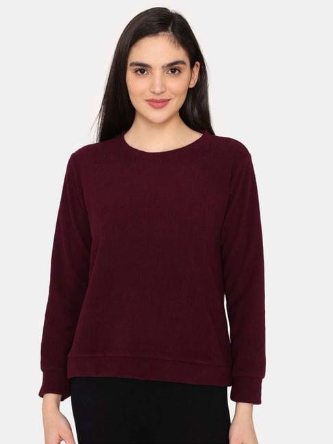 zivame purple regular fit sweatshirt