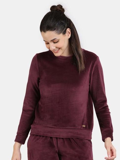 zivame purple regular fit sweatshirt