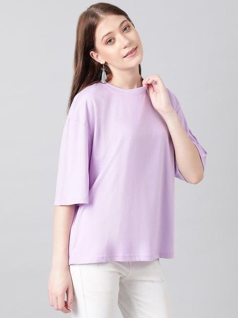 kotty lavender relaxed fit oversized t-shirt