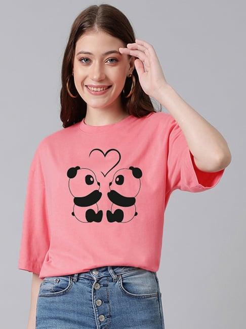 kotty pink printed oversized t-shirt