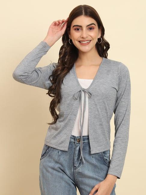 trend arrest grey cotton shrug