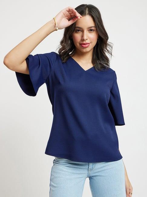 fablestreet navy relaxed fit top