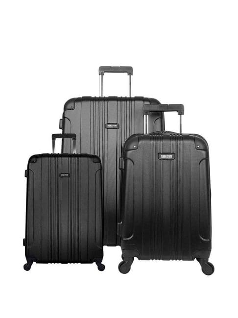 kenneth cole black textured trolley bag pack of 3