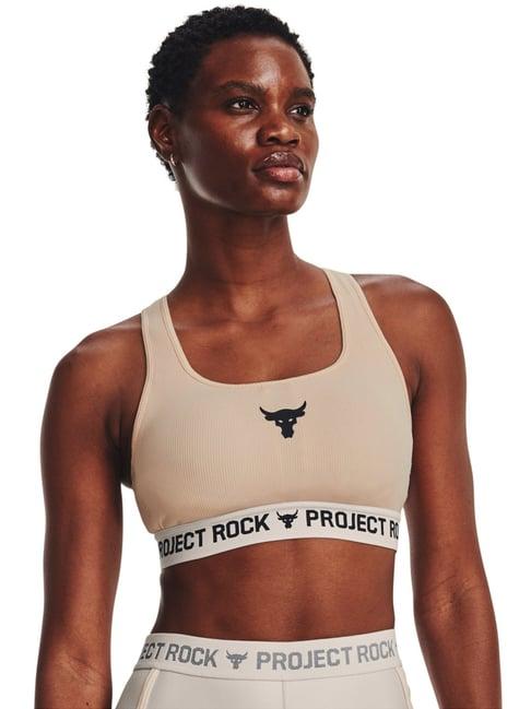 under armour beige project rock sports bra