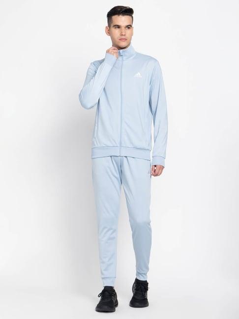 adidas light blue regular fit printed tracksuit