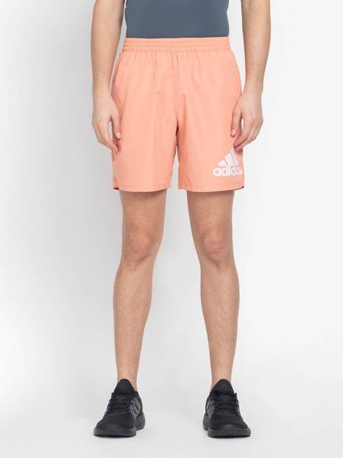 adidas brown regular fit printed sports shorts