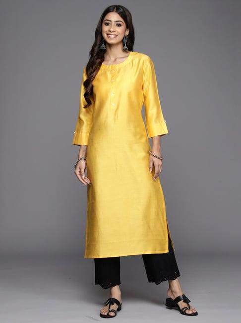 indo era yellow straight kurta