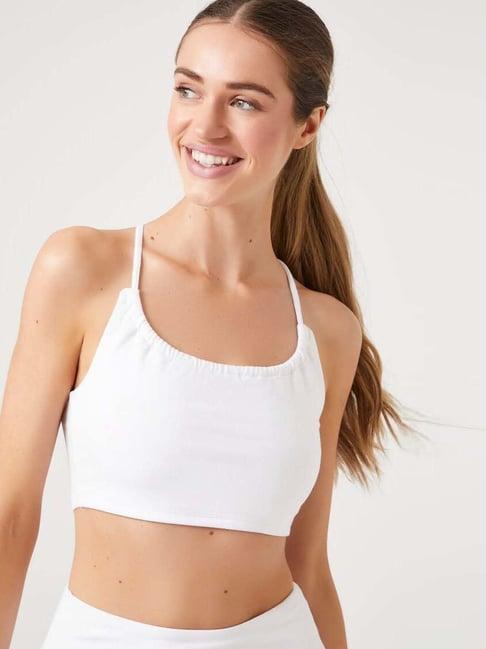 forever 21 white cotton sports bra