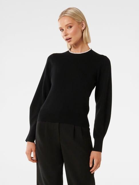 forever new black regular fit sweater