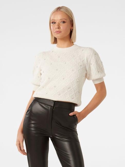 forever new white embellished top