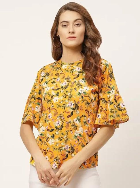 one femme mustard printed top