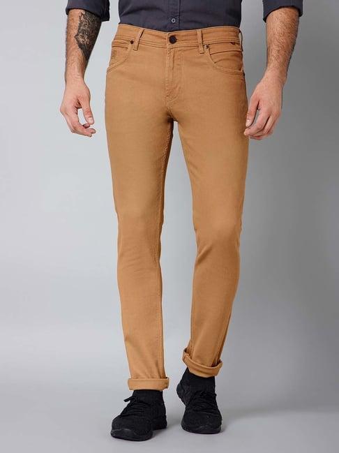 cantabil khaki regular fit jeans