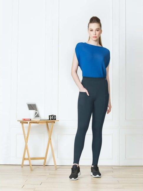 van heusen blue mid rise sports tights