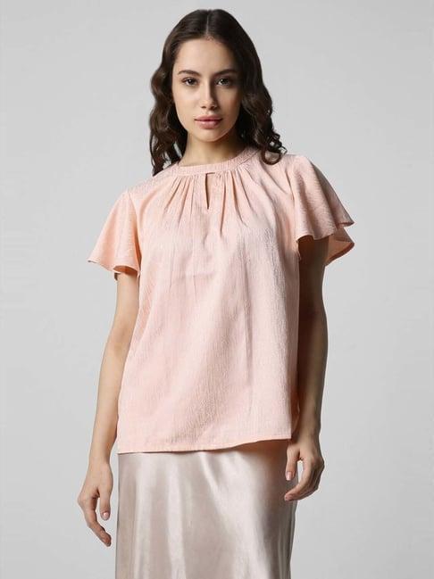 van heusen peach self pattern top