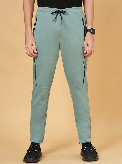 ajile by pantaloons sage green slim fit sports trackpants