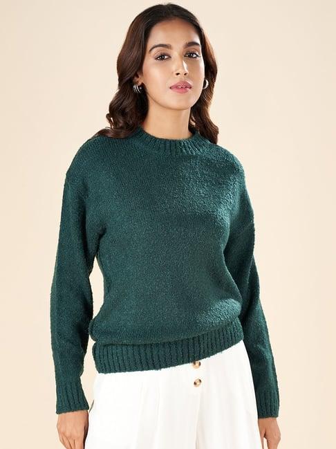 akkriti by pantaloons green self pattern sweater