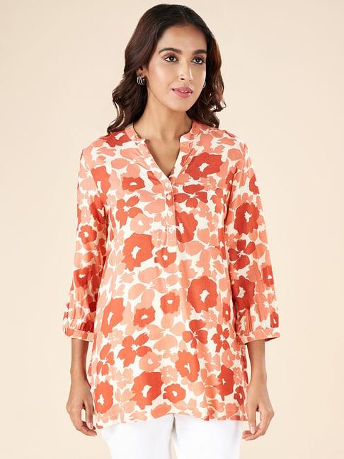 akkriti by pantaloons coral printed tunic