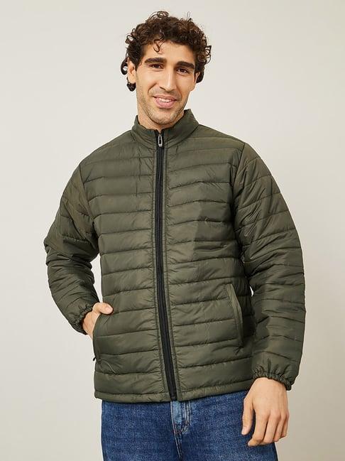 styli olive relaxed fit puffer jacket