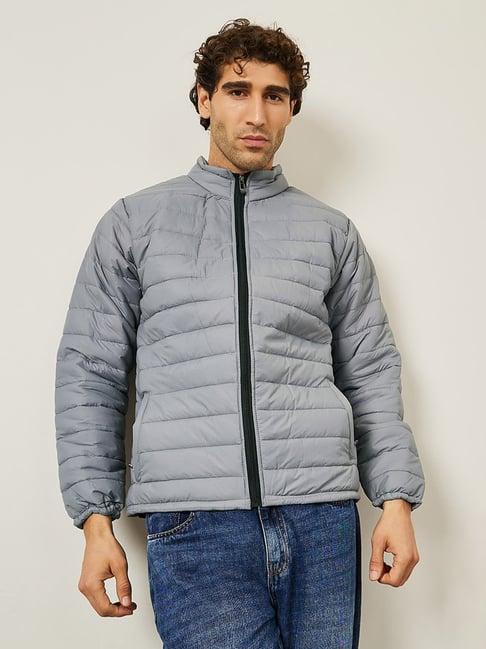 styli grey relaxed fit puffer jacket